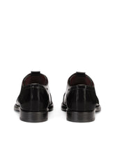 Brushed calfskin Derby shoes with branded plate - | Dolce & Gabbana