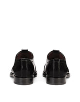 Brushed calfskin Derby shoes with branded plate - | Dolce & Gabbana
