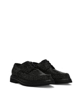 Suede Derby shoes with fusible rhinestone detailing - | Dolce & Gabbana