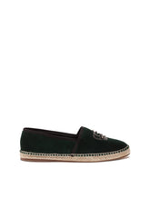 Velvet espadrilles with rope sole and crown embroidery - | Dolce & Gabbana
