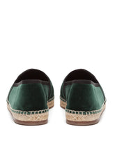 Velvet espadrilles with rope sole and crown embroidery - | Dolce & Gabbana