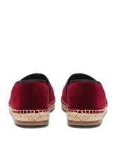 Velvet espadrilles with rope sole and cross embroidery - | Dolce & Gabbana