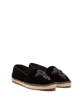 Velvet espadrilles with rope sole and cross embroidery - | Dolce & Gabbana