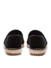 Velvet espadrilles with rope sole and cross embroidery - | Dolce & Gabbana