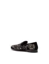 Velvet slippers with embroidery - | Dolce & Gabbana