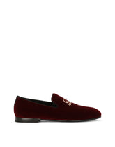 Velvet loafer with logo - | Dolce & Gabbana