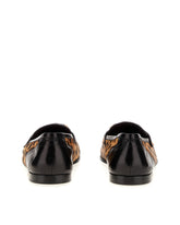 Leopard print slippers with pony hair effect - | Dolce & Gabbana