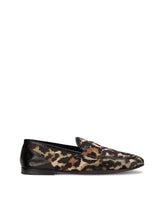 Pony hair slippers with leopard and camouflage print - | Dolce & Gabbana