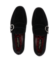 Suede loafers with baroque DG logo - | Dolce & Gabbana
