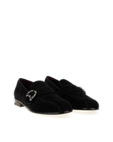 Suede loafers with baroque DG logo - | Dolce & Gabbana
