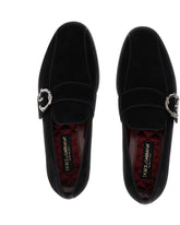 Suede loafers with baroque DG logo - | Dolce & Gabbana