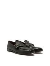 Calfskin loafers with DG logo - | Dolce & Gabbana