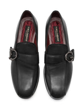 Calfskin loafers with DG logo - | Dolce & Gabbana
