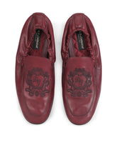 Calfskin loafers with DG coat of arms embroidery - | Dolce & Gabbana