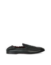 Calfskin loafers with DG coat of arms embroidery - | Dolce & Gabbana