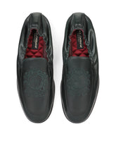 Calfskin loafers with DG coat of arms embroidery - | Dolce & Gabbana