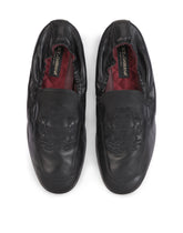 Calfskin loafers with DG coat of arms embroidery - | Dolce & Gabbana