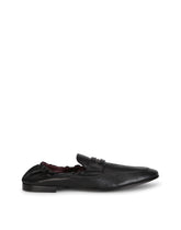 Calfskin loafers with branded tag - | Dolce & Gabbana