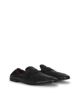 Calfskin loafers with branded tag - | Dolce & Gabbana