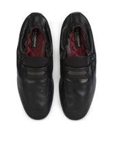Calfskin loafers with branded tag - | Dolce & Gabbana