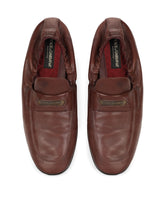 Calfskin loafers with branded tag - | Dolce & Gabbana