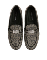 Jacquard slippers with logo tag - | Dolce & Gabbana
