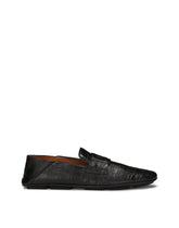 Crocodile-print calfskin driver shoes - | Dolce & Gabbana