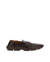 Crocodile-print calfskin driver shoes - | Dolce & Gabbana