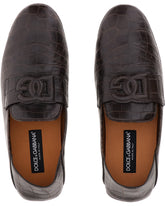 Crocodile-print calfskin driver shoes - | Dolce & Gabbana