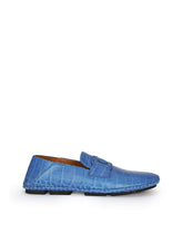 Crocodile-print calfskin driver shoes - | Dolce & Gabbana