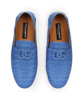 Crocodile-print calfskin driver shoes - | Dolce & Gabbana