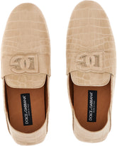 Crocodile-print calfskin driver shoes - | Dolce & Gabbana
