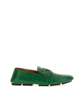 Crocodile-print calfskin driver shoes - | Dolce & Gabbana