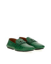 Crocodile-print calfskin driver shoes - | Dolce & Gabbana
