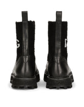 Horse calfskin ankle boots with branded sock - | Dolce & Gabbana