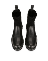 Horse calfskin ankle boots with branded sock - | Dolce & Gabbana