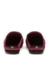 Velvet slippers with sacred-heart embroidery - | Dolce & Gabbana