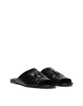 Crocodile-print calfskin Pantheon sliders - | Dolce & Gabbana