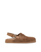 Suede mules with logo tag - | Dolce & Gabbana