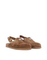Suede mules with logo tag - | Dolce & Gabbana