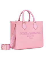 Canvas shopper with embroidered logo - | Dolce & Gabbana