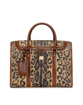 Small carry bag in leo crepe with logo tag - | Dolce & Gabbana