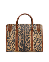 Small carry bag in leo crepe with logo tag - | Dolce & Gabbana
