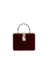 Mother-of-pearl Dolce Box bag with bejeweled embroidery - | Dolce & Gabbana