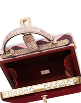 Mother-of-pearl Dolce Box bag with bejeweled embroidery - | Dolce & Gabbana