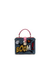 Velvet Dolce Box bag with embroidery - | Dolce & Gabbana