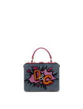 Velvet Dolce Box bag with embroidery - | Dolce & Gabbana