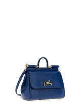 Medium iguana print calfskin Sicily bag with crystal DG logo patch - | Dolce & Gabbana