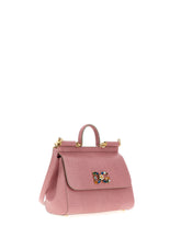 Medium iguana print calfskin Sicily bag with crystal DG logo patch - | Dolce & Gabbana