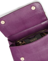 Medium iguana print calfskin Sicily bag with crystal DG logo patch - | Dolce & Gabbana